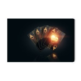 Obraz Na Płótnie Czarne Karty Do Gry W Pokera
