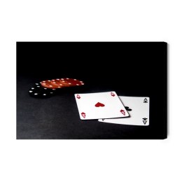 Obraz Na Płótnie Karty I Żetony Do Pokera